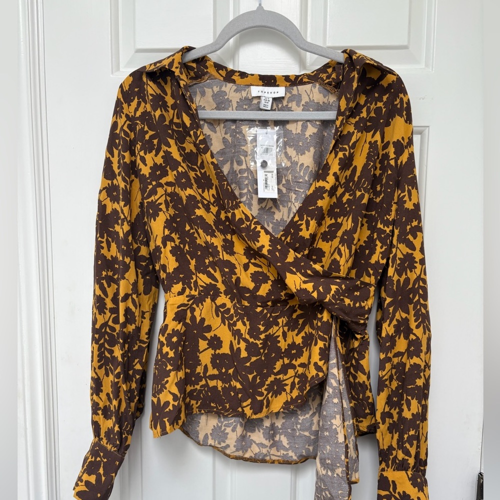 Topshop Floral Jacquard Blouse
